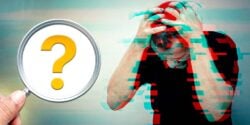 man outraged and question mark