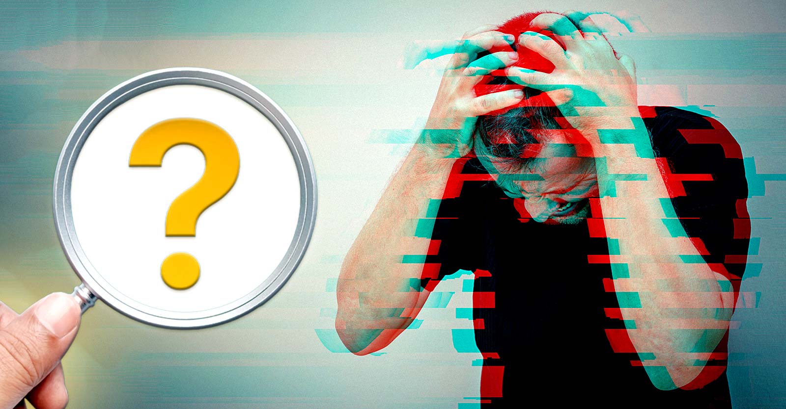 man outraged and question mark