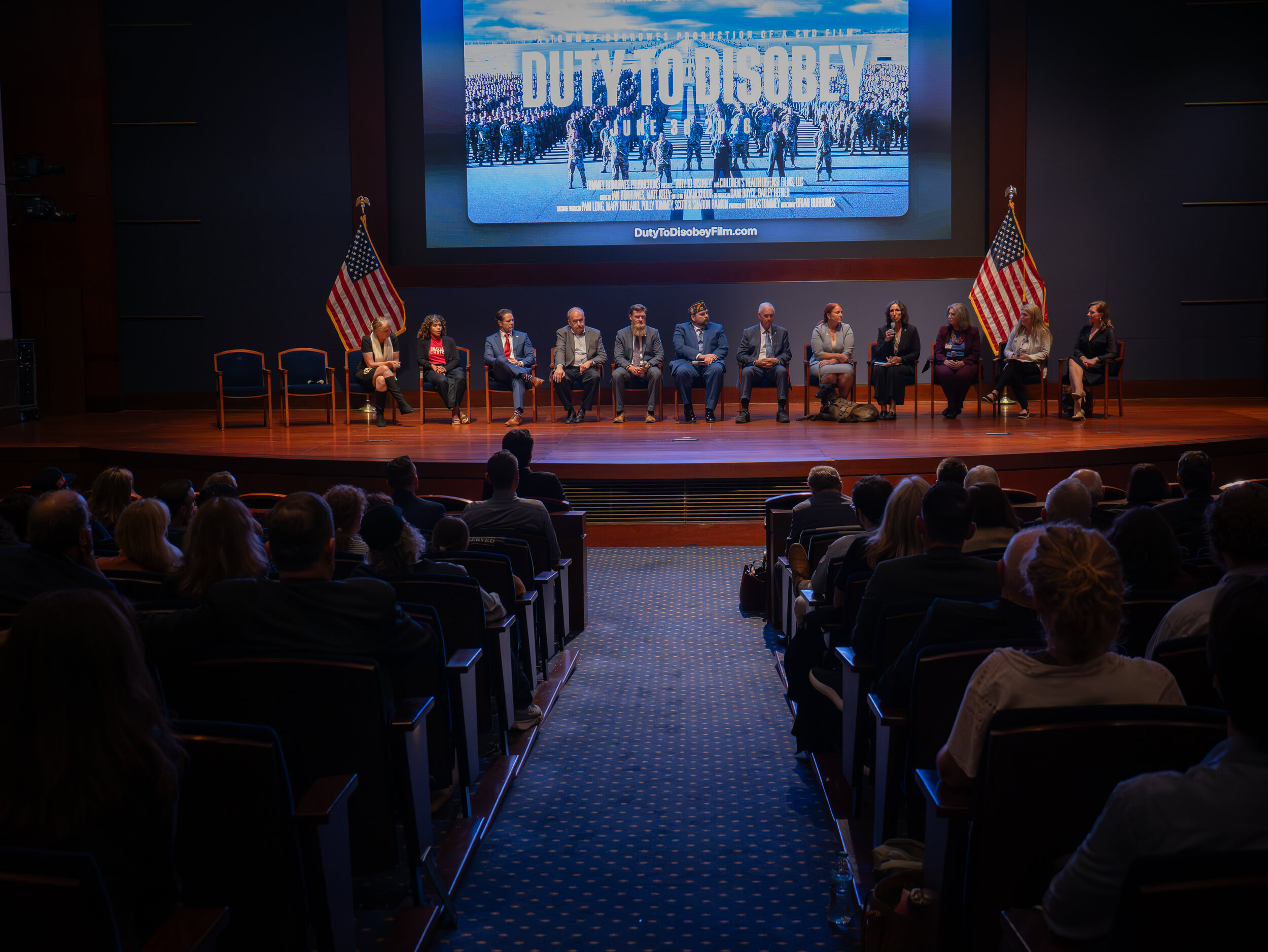 Panel of speakers talking about the movie