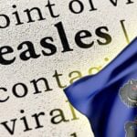 Pennsylvania flag and word "measles"