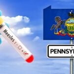 measles positive test and pennsylvania flag