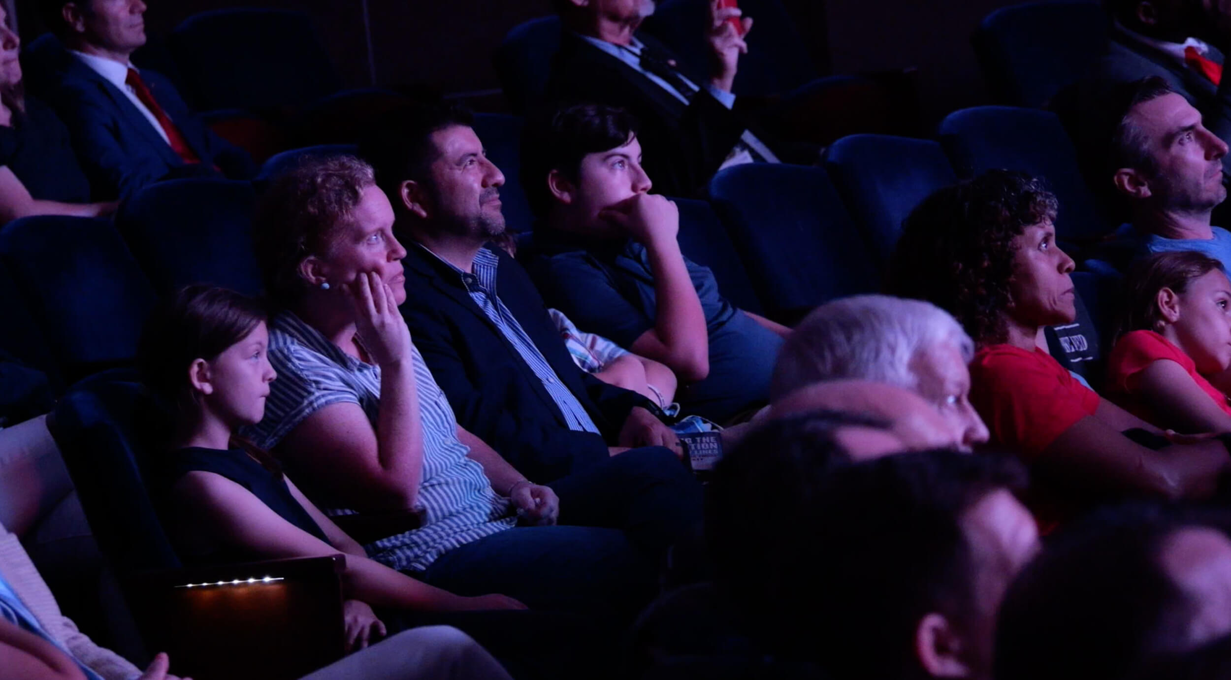 People watching the movie
