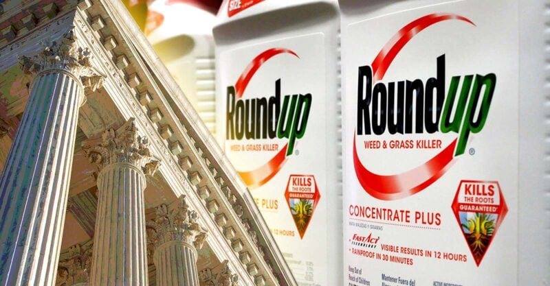 supreme court and bottle of roundup