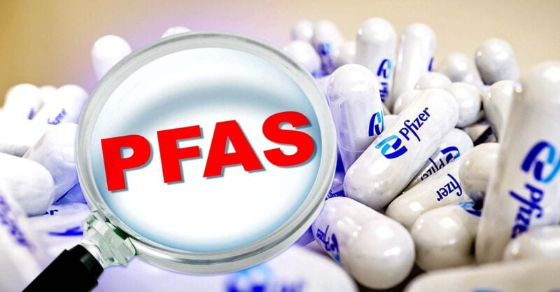 pfizer pills and letters "PFAS"