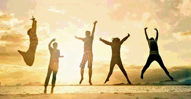 people jumping in air