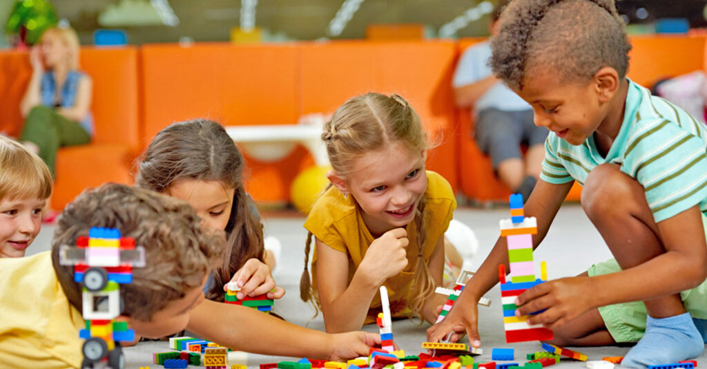 Children playing with legos