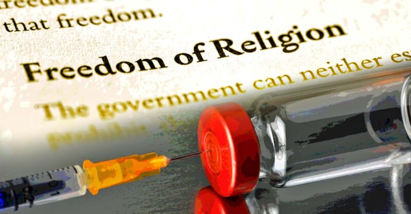 vaccine and words "freedom of religion"