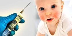 baby and syringe with money