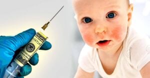 baby and syringe with money