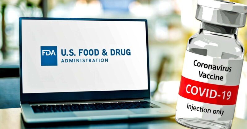 fda logo and covid vaccine