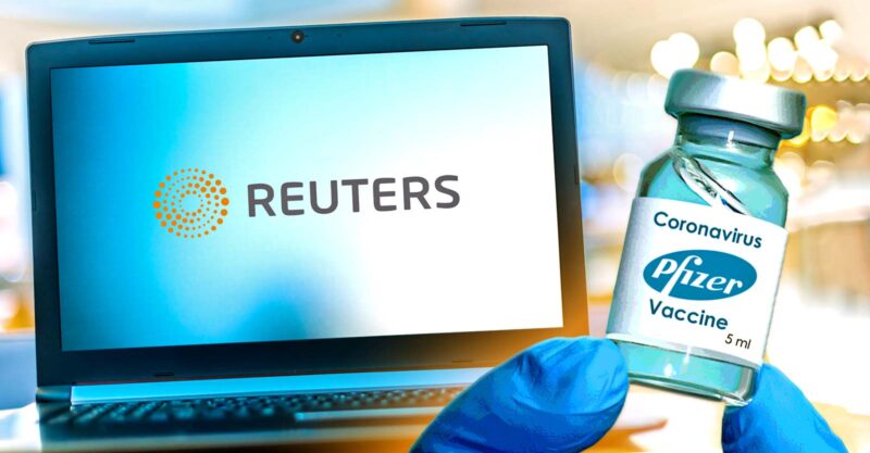 reuters logo and pfizer covid vaccine