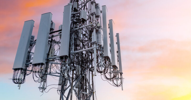 Photo of 5G cell phone tower.