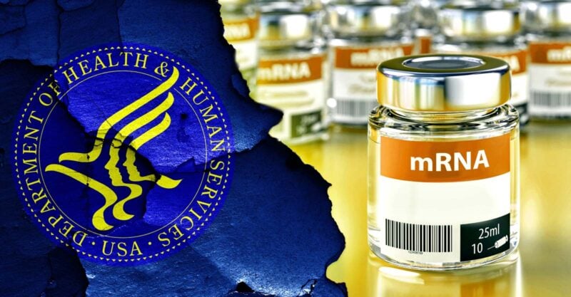 hhs logo and mrna vaccine