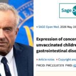 rfk jr and screenshot of "expression of concern" on publication page