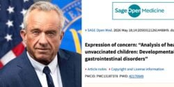 rfk jr and screenshot of "expression of concern" on publication page