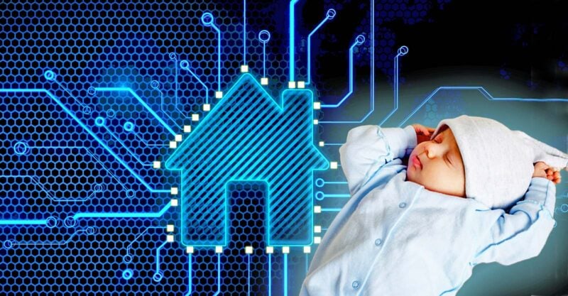 AI home and sleeping baby