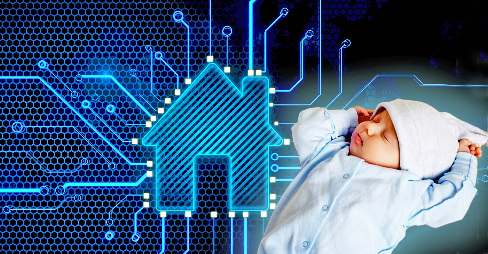 AI home and sleeping baby