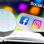 magnifying glass and words "social media"
