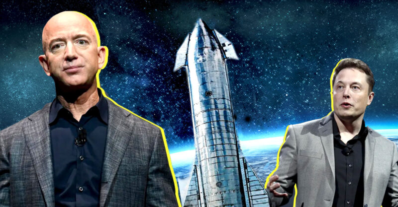 spacex blue origin space race feature