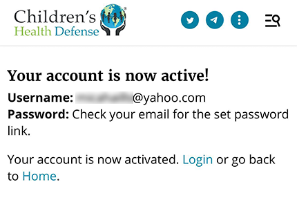 Screenshot of Community Forum Trial Signup - Account Activation Confirmation