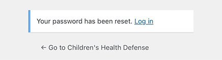 Screenshot of Community Forum Trial Signup - Password Reset Confirmation Page