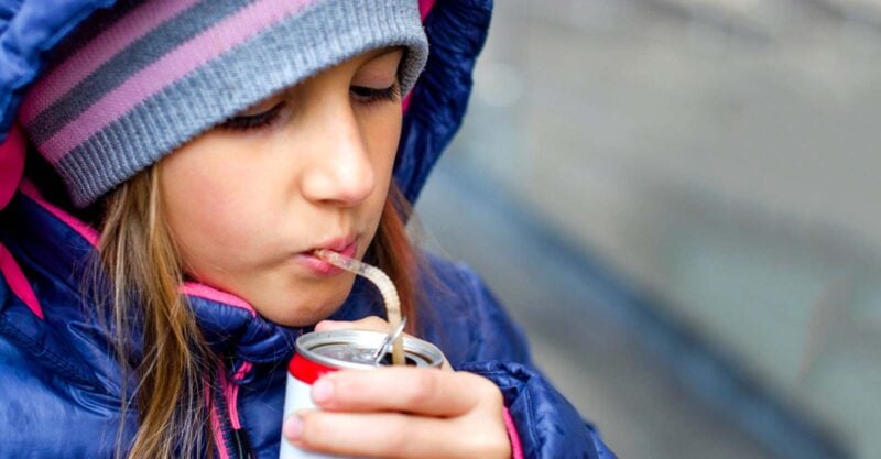 girl drinking soda