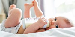baby drinking a bottle