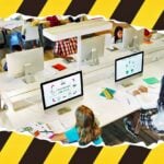classroom and warning tape