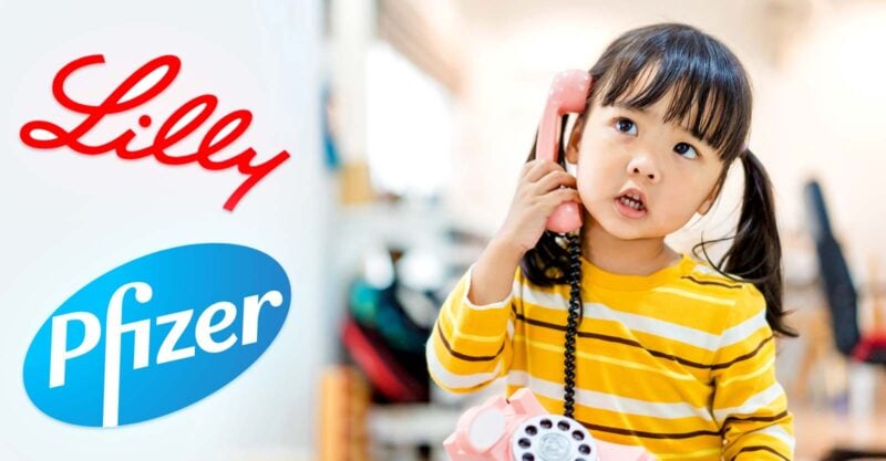 little girl on phone