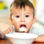 boy eating oatmeal