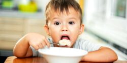 boy eating oatmeal