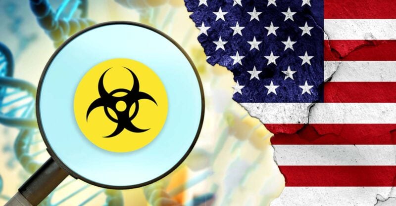 bioweapon symbol and american flag