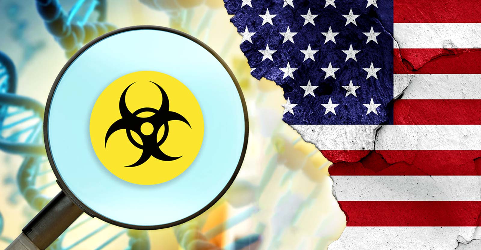 bioweapon symbol and american flag