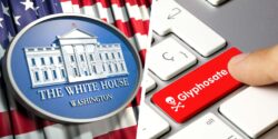 white house sign and word "glyphosate"