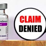 astrazeneca covid vaccine and words "claim denied"