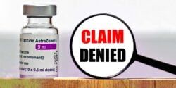 astrazeneca covid vaccine and words "claim denied"