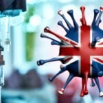 uk flag covid spike protein and hospital iv drip