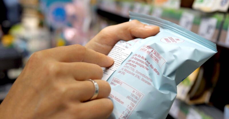 reading a food label