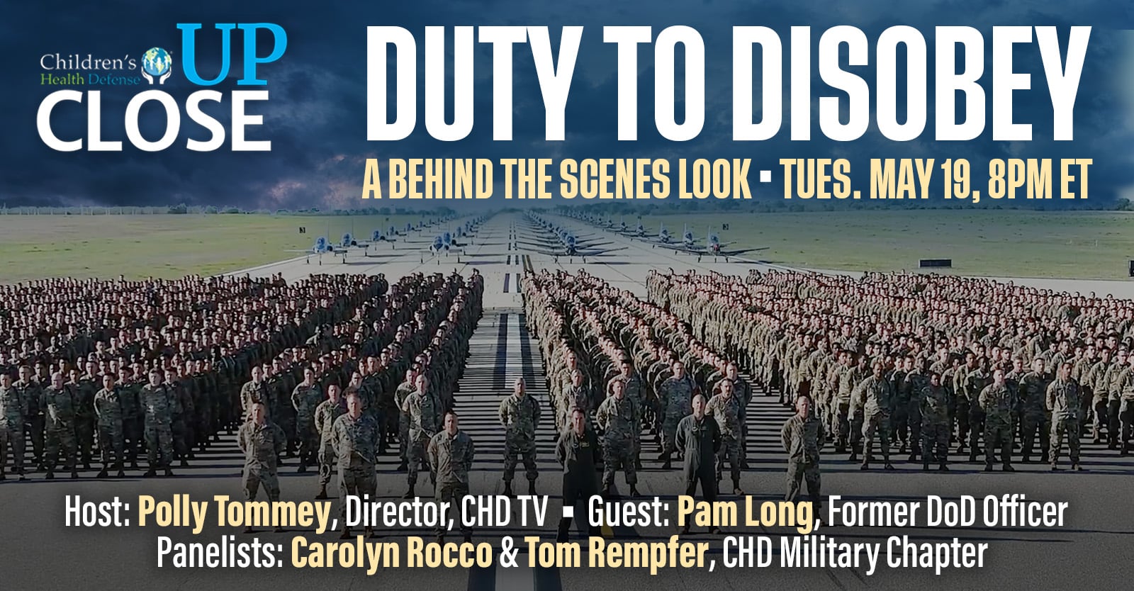 event promo image showing soldiers standing in formation