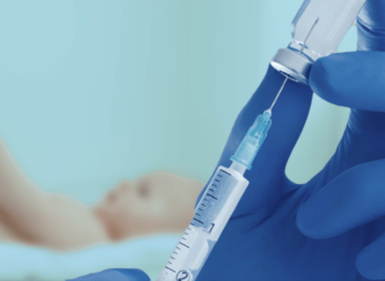 Vaccine syringe and vial