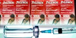 Tylenol bottles and vaccine bottle