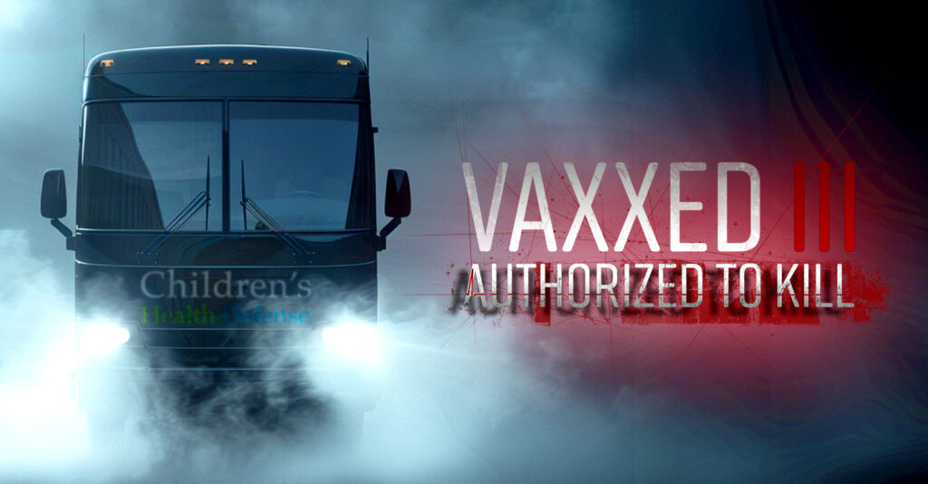 Vaxxed III logo with bus