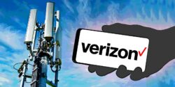 5g tower and verizon on phone