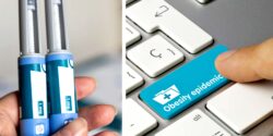 weight loss injection and words "obesity epidemic"