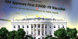fda press release approving covid vaccine, and image of white house