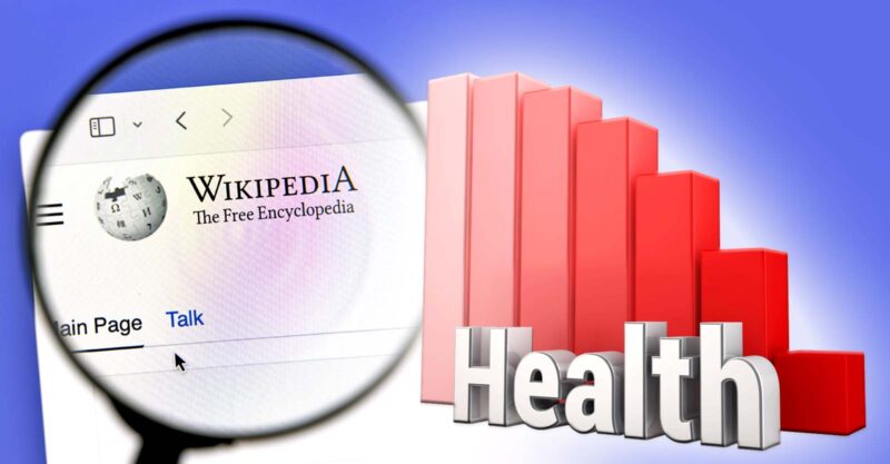 wikipedia and chart with word "health"