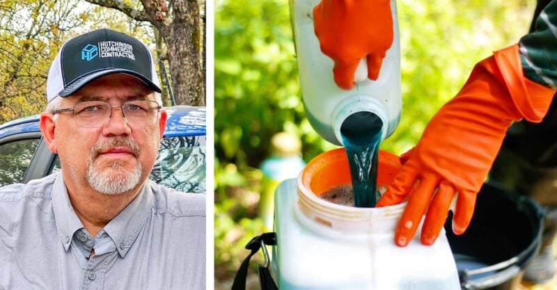 william caplinger and bottle of pesticides